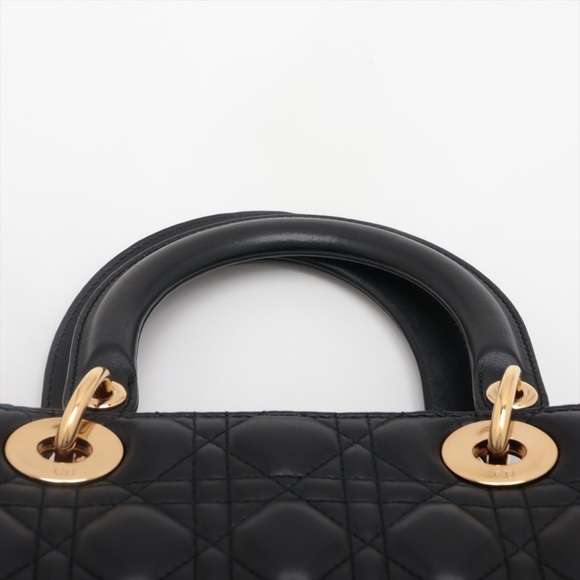 (SOLD) Lady Dior Medium Cannage Bag Black - Picture 5 of 11